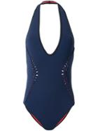 Dion Lee Braided One Piece, Women's, Size: 8, Blue, Nylon/spandex/elastane