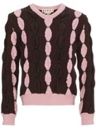 Marni V Neck Wool Sweater - Pink & Purple