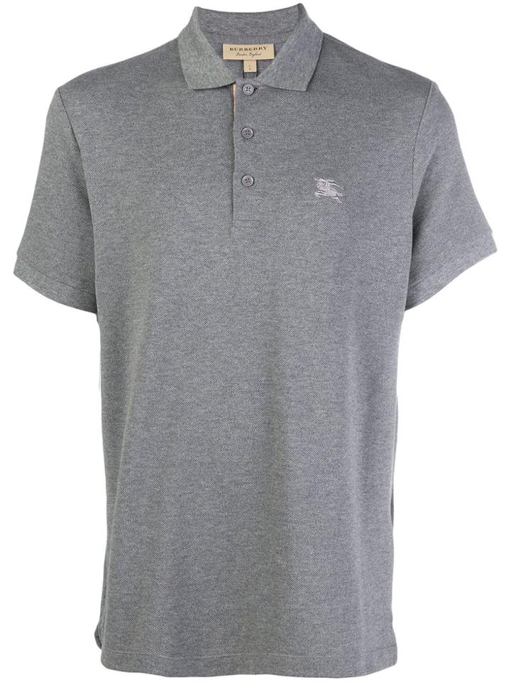 Burberry Embroidered Logo Polo Shirt - Grey