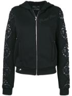 Philipp Plein Zip-up Embellished Hoodie - Black