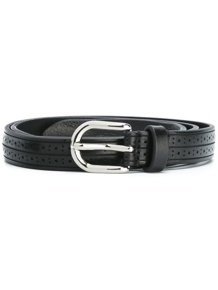 Isabel Marant Punch-hole Detail Belt, Women's, Size: Large, Black, Leather
