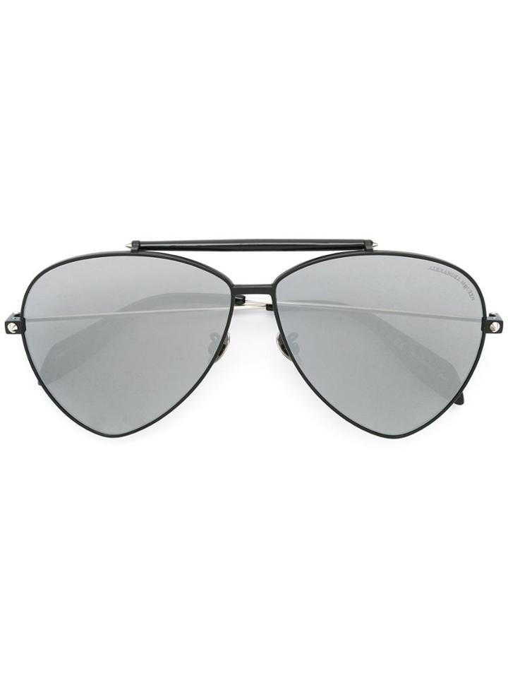 Alexander Mcqueen Eyewear Piercing Shield Sunglasses - Black