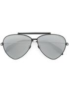 Alexander Mcqueen Eyewear Piercing Shield Sunglasses - Black