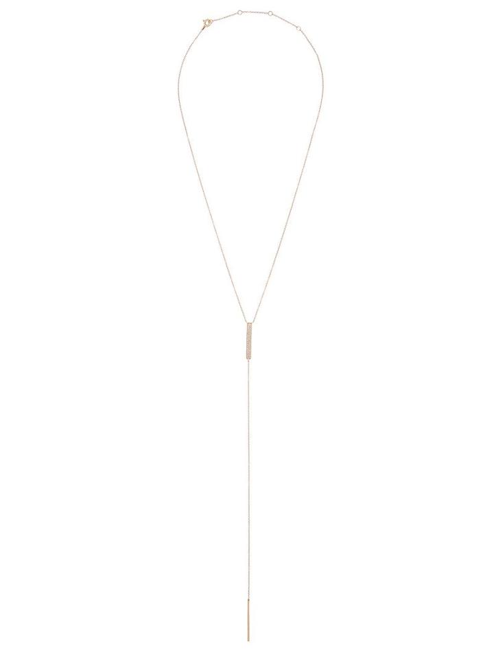 Ef Collection Diamond Bar Lariat Necklace, Women's, Metallic
