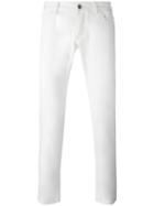 Dolce & Gabbana Palm Tree Patch Jeans, Men's, Size: 52, White, Cotton/lyocell