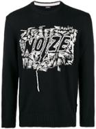 Diesel Noize Loose Intarsia Knit Sweater - Black