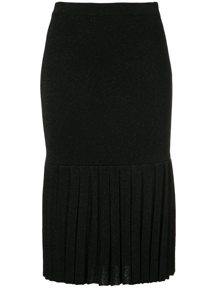 Rebecca Vallance Malena Pleated Knitted Skirt - Black