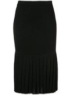 Rebecca Vallance Malena Pleated Knitted Skirt - Black