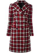 Tagliatore Checked Houndstooth Coat, Women's, Size: 38, Black, Polyamide/cupro/wool