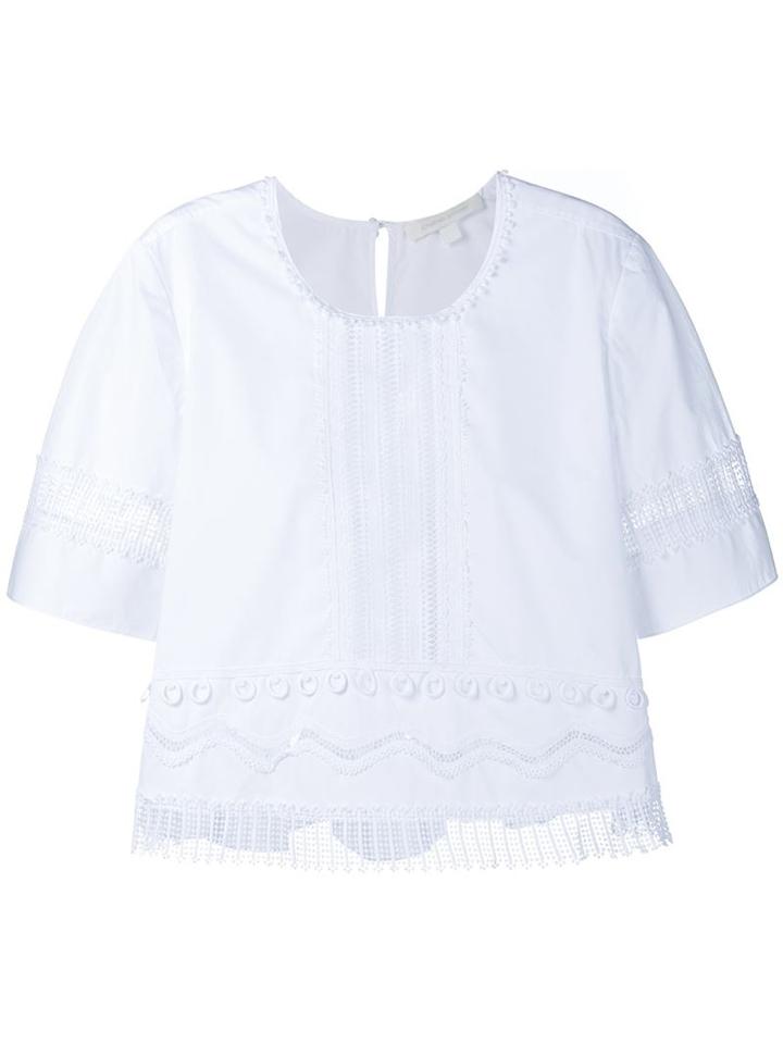 Jonathan Simkhai Short Sleeve Peplum Top