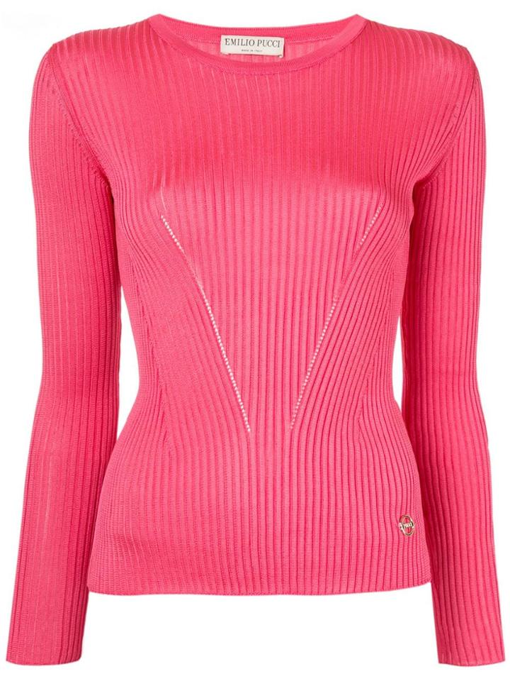 Emilio Pucci Ribbed Knit Top - Pink