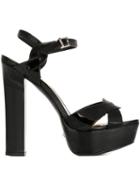 Schutz Platform Sandals, Women's, Size: 41, Black, Leather/patent Leather