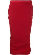 Rick Owens Stretch-cady Skirt - Red