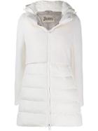 Herno Knitted Panel Padded Coat - White