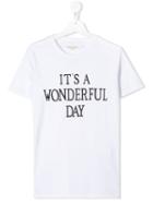 Alberta Ferretti Kids Teen Slogan T-shirt - White