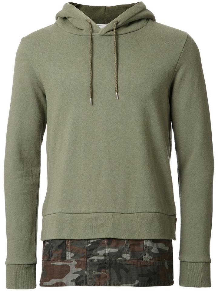 Miharayasuhiro Layered Detail Hoodie, Men's, Size: 50, Green, Cotton
