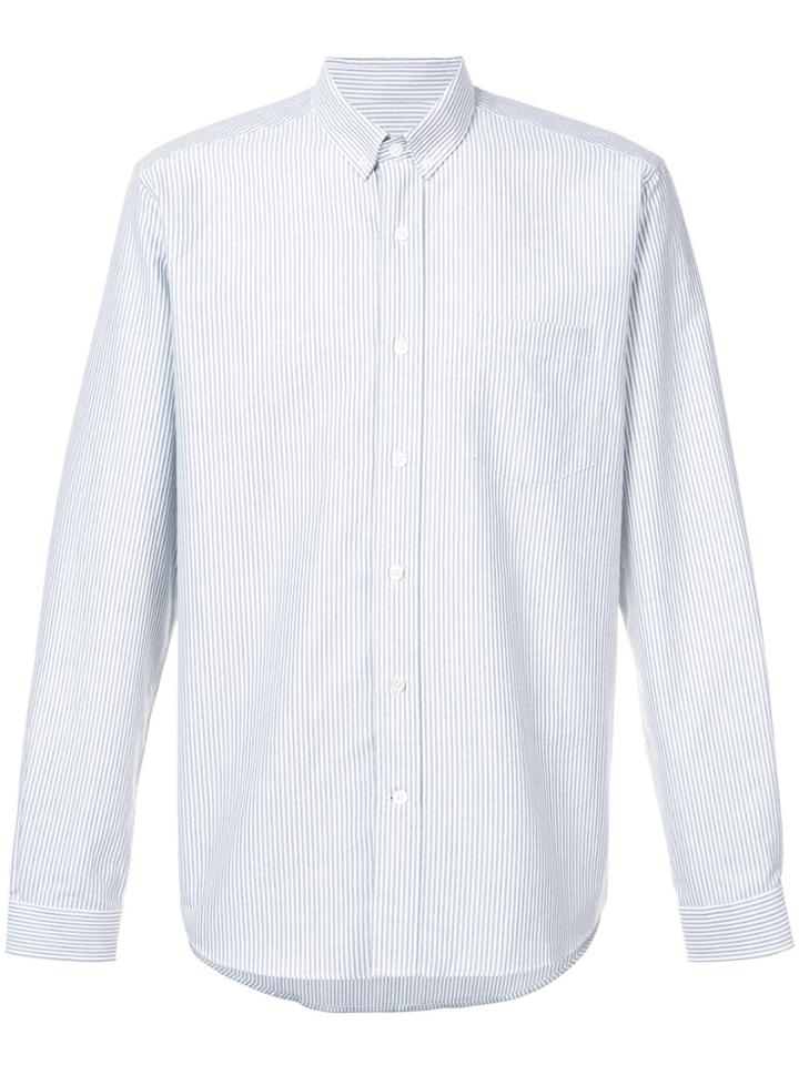 Ami Alexandre Mattiussi Button Down Striped Shirt - Blue