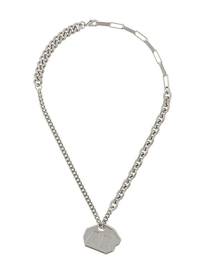 Ader Error Logo Shaped Necklace - Silver
