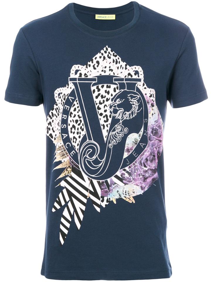 Versace Jeans Logo Print T-shirt - Blue