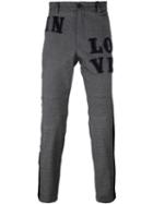 Dolce & Gabbana In Love Patch Trousers, Men's, Size: 46, Grey, Cotton/virgin Wool/spandex/elastane/wool