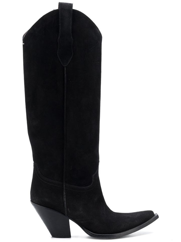 Maison Margiela Knee Length Western Boots - Black