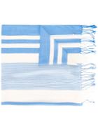 Twin-set Woven Stripe Scarf, Women's, Blue, Viscose