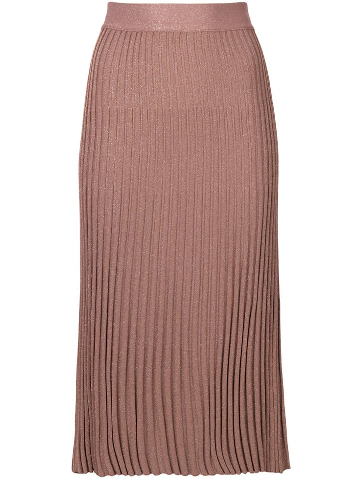 Prada Plisse Midi Skirt - Pink & Purple