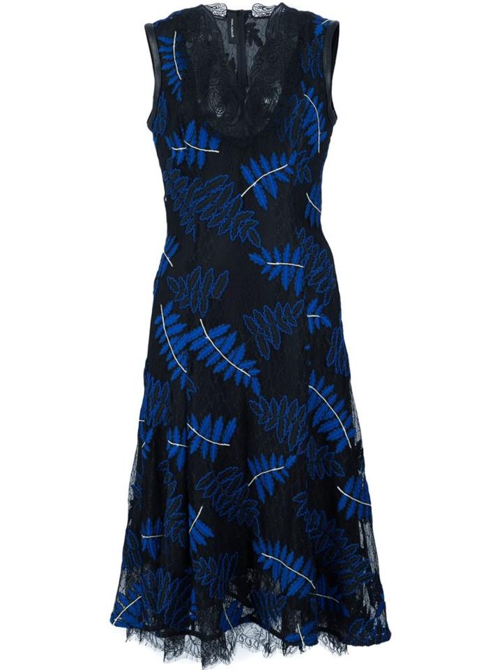 Yigal Azrouel Embroidered Ferns Lace Dress, Women's, Size: 0, Black, Nylon