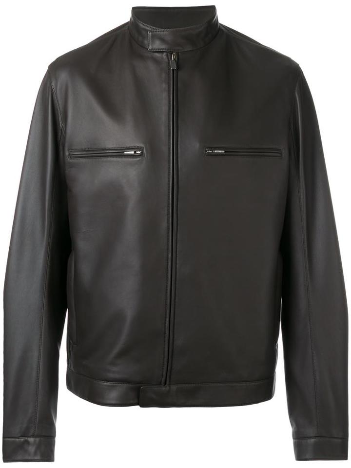 Loro Piana Biker Jacket, Men's, Size: Large, Brown, Silk/lamb Skin/cupro