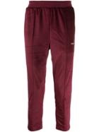 Sergio Tacchini Cropped Velvet Track Pants - Red