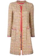 Etro Tweed Mid Coat, Women's, Size: 40, Cotton/polyamide/acrylic/silk