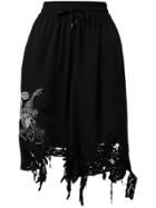 Marcelo Burlon County Of Milan Distressed Shorts - Black