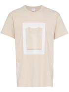 Just A T-shirt White And Nude Ryan Gander Print Cotton T Shirt -