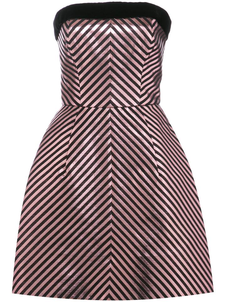 Monique Lhuillier Metallic Strapless Dress - Pink & Purple