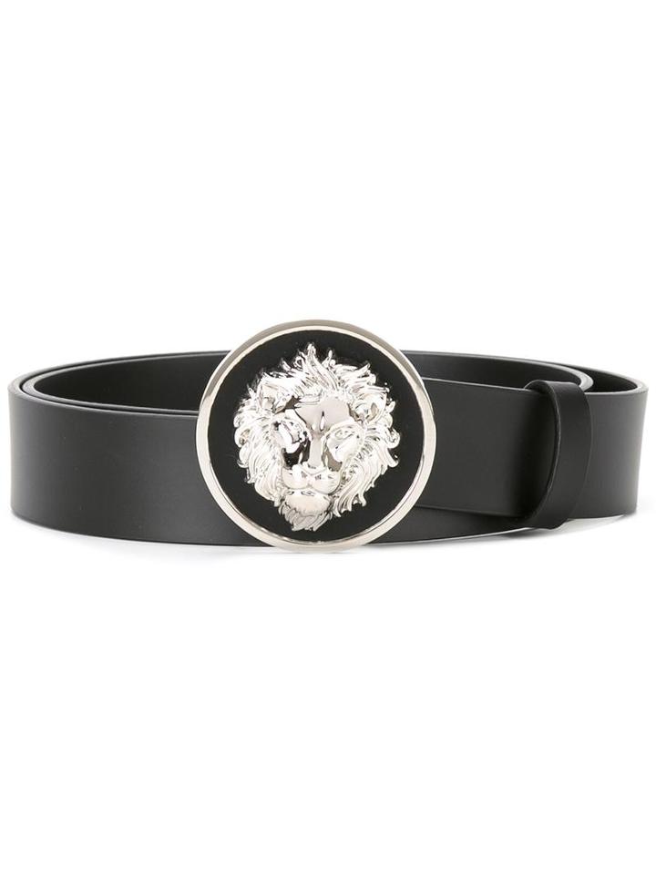 Versus Logo Plaque Belt, Men's, Size: 100, Black, Calf Leather