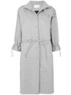 Carven Drawstring Hooded Coat - Grey