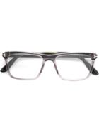Tom Ford Rectangular Glasses, Grey, Acetate