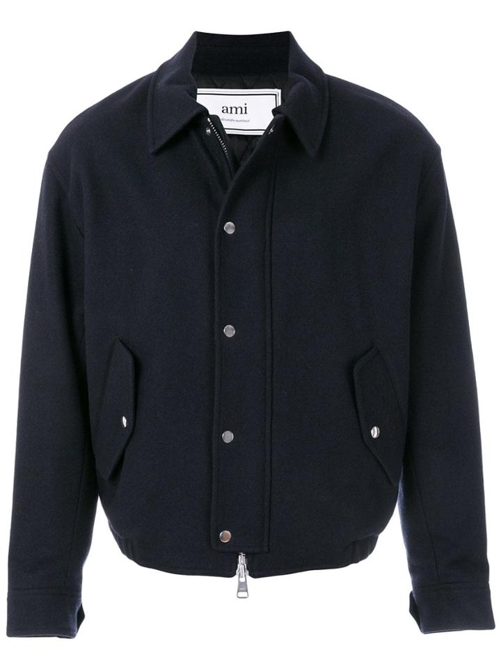 Ami Alexandre Mattiussi Quilted Zipped Jacket - Blue