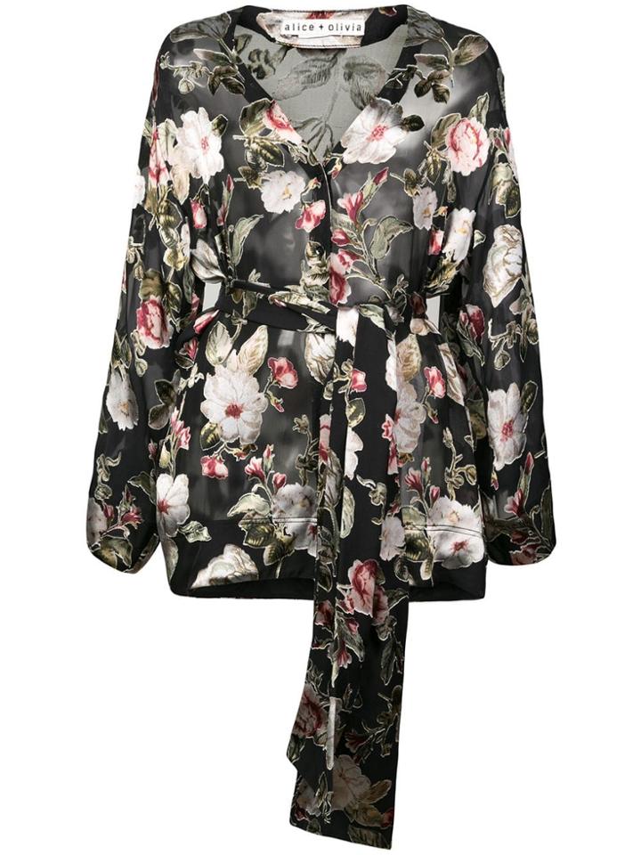 Alice+olivia Rosario Floral Kimono Top - Blue