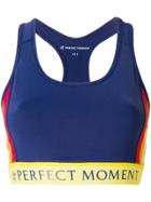 Perfect Moment Printed Logo Fitness Top - Blue