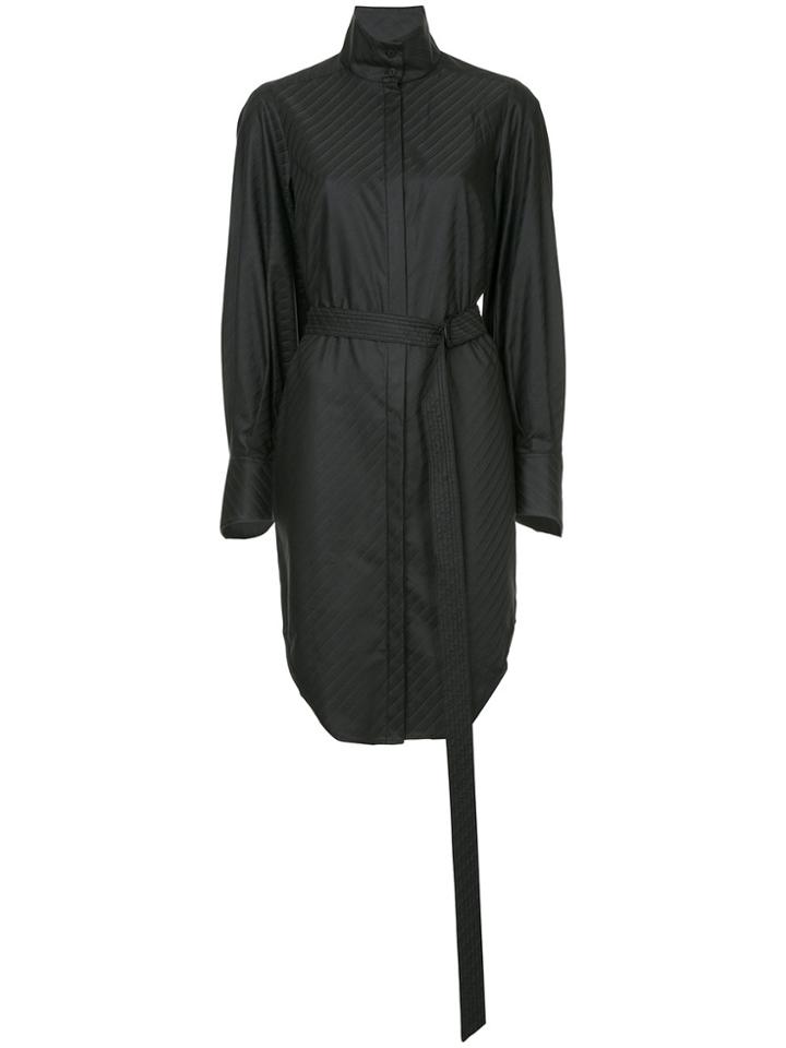 Strateas Carlucci Ammo Striped Shirt Dress - Black