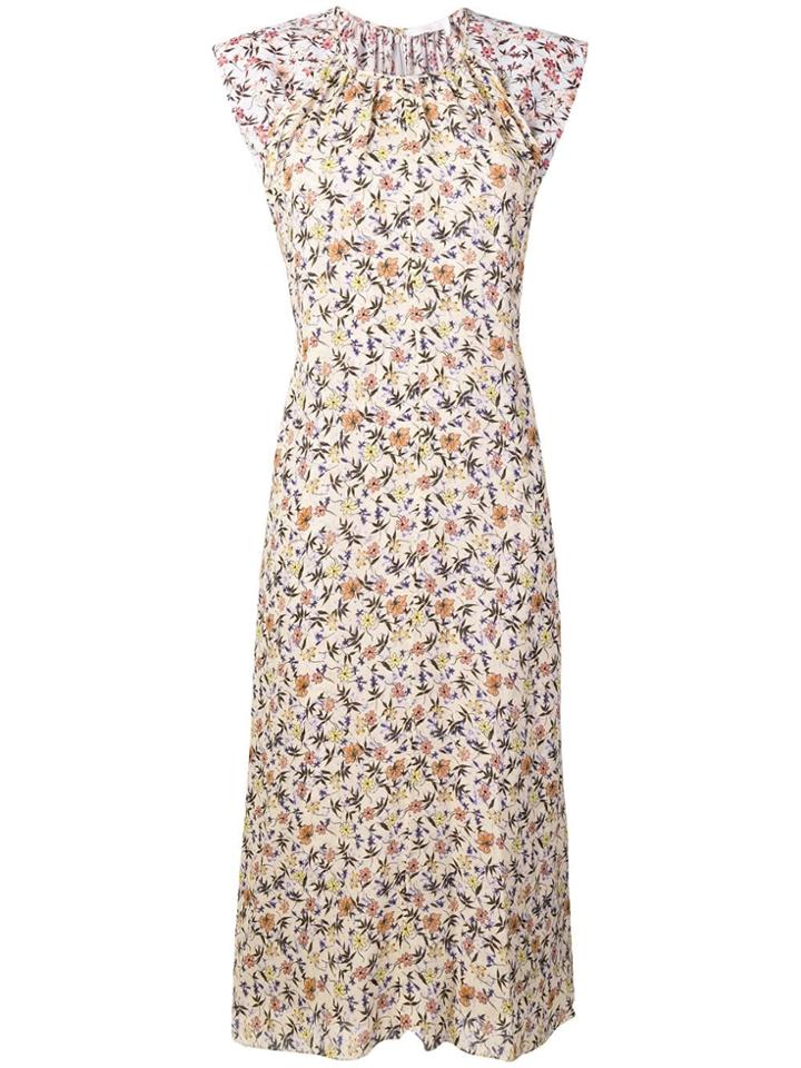 Chloé Floral Print Midi Dress - Blue