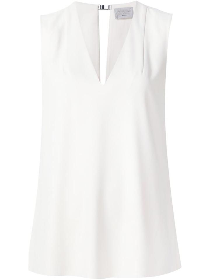Grey Jason Wu V-neck Sleeveless Top