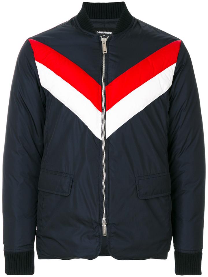 Dsquared2 Striped Bomber Jacket - Blue