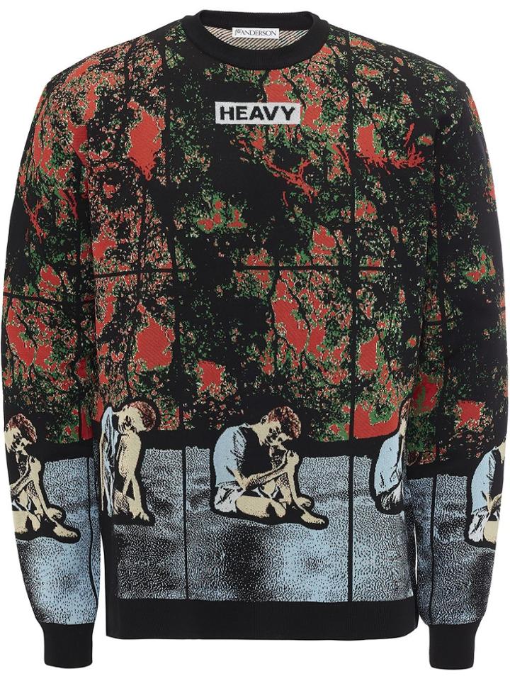 Jw Anderson Gilbet & George Boy Sitting Down Crew Neck - Black