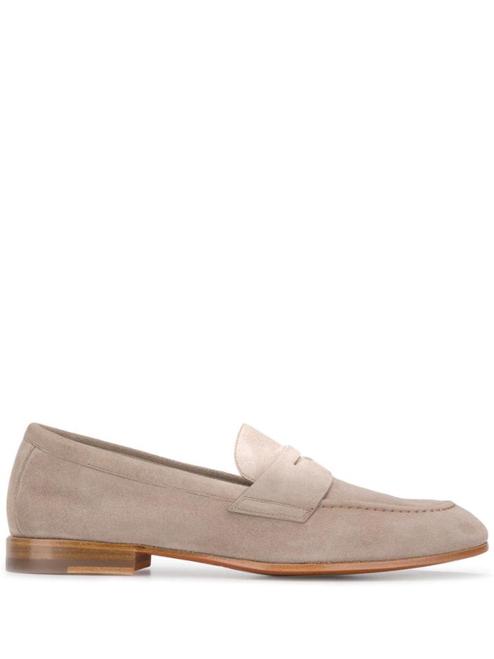 Santoni Slip On Loafers - Neutrals