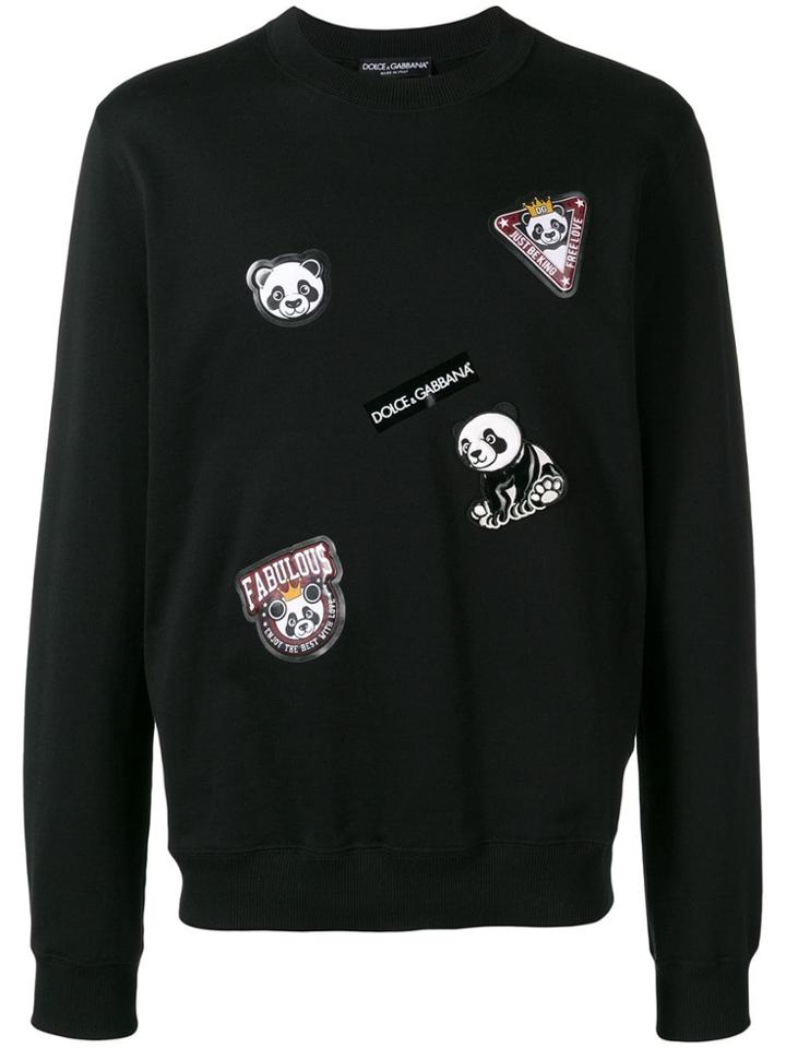 Dolce & Gabbana Panda Patched Sweatshirt - Black