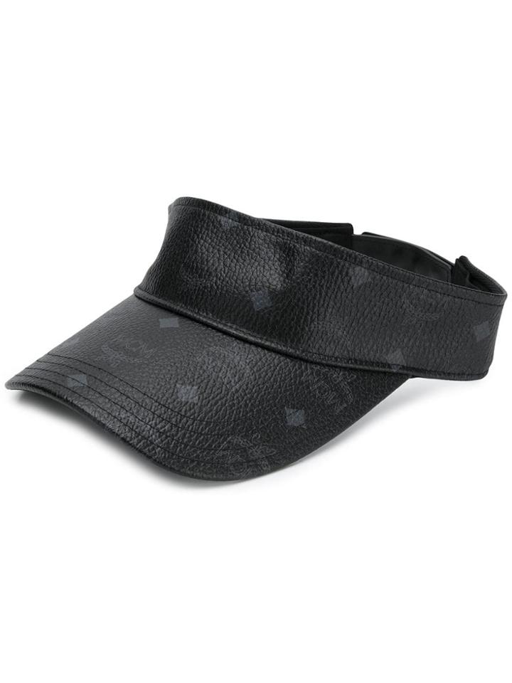 Mcm Logo Printed Visor Cap - Black