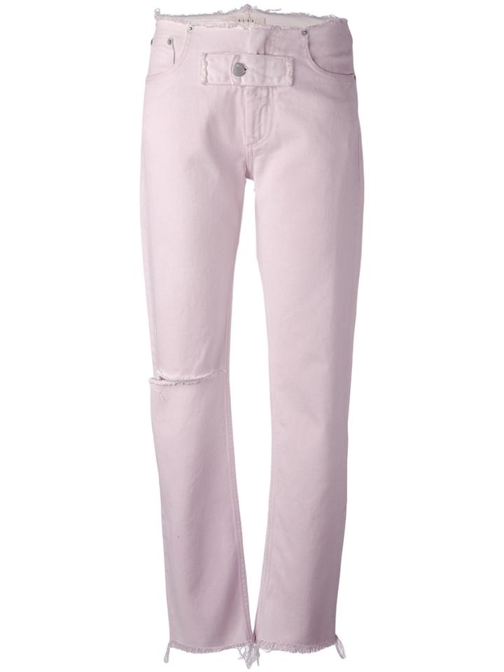 Alyx Frayed Trim Jeans - Pink & Purple