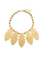 Tory Burch Hammered Leaf Necklace - Metallic